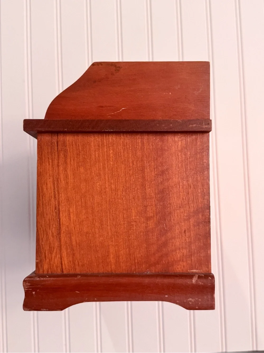 Vintage Solid Wood Dresser-Style Jewelry Cabinet Two-Tone Wooden Jewelry Box